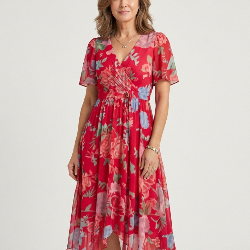 Zafrina | Midi haljina s apstraktnim uzorkom